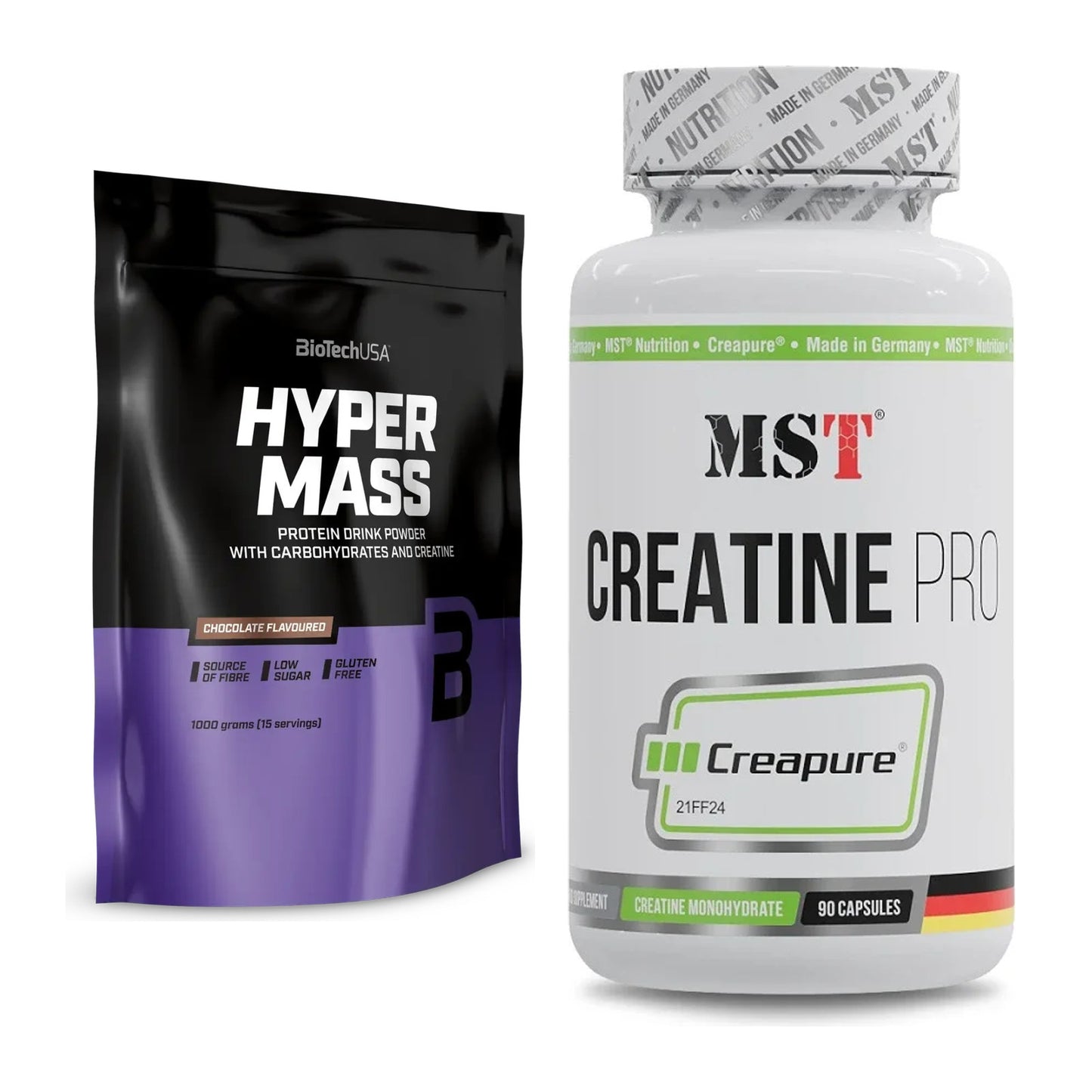 Masseaufbau-Set: BioTech Hyper Mass + MST Creatine Pro CREAPURE – alle enthaltenen Artikel