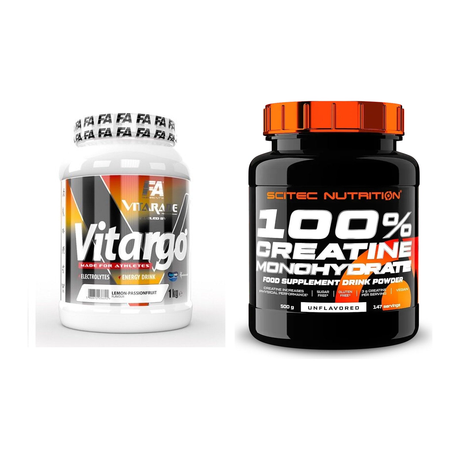 Masseaufbau-Set: FA Vitarade Vitargo + Scitec Creatine Monohydrate – alle enthaltenen Artikel