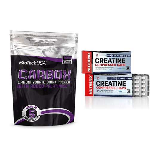 Masseaufbau-Set: BioTech CarboX + Nutrend Creatine Compressed Caps – alle enthaltenen Artikel