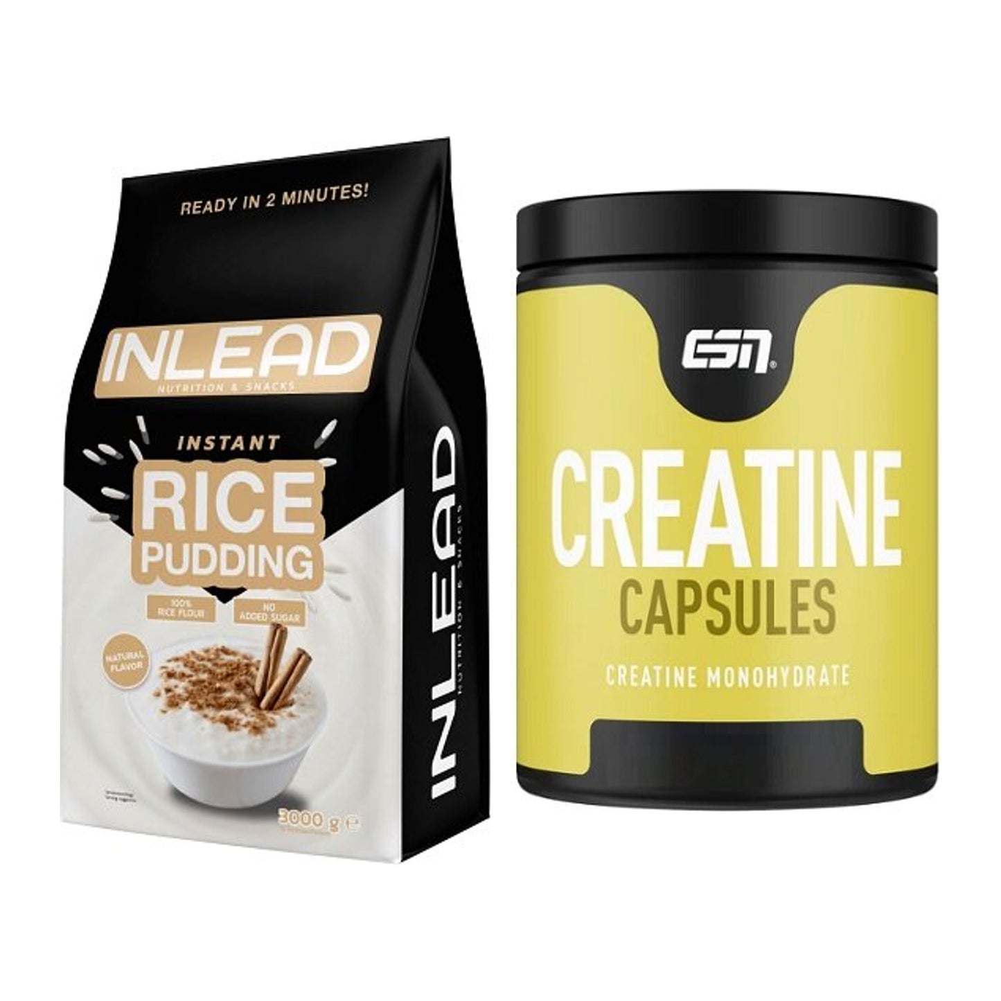 Masseaufbau-Set: INLEAD Instant Rice Pudding + ESN Ultrapure Creatine – alle enthaltenen Artikel