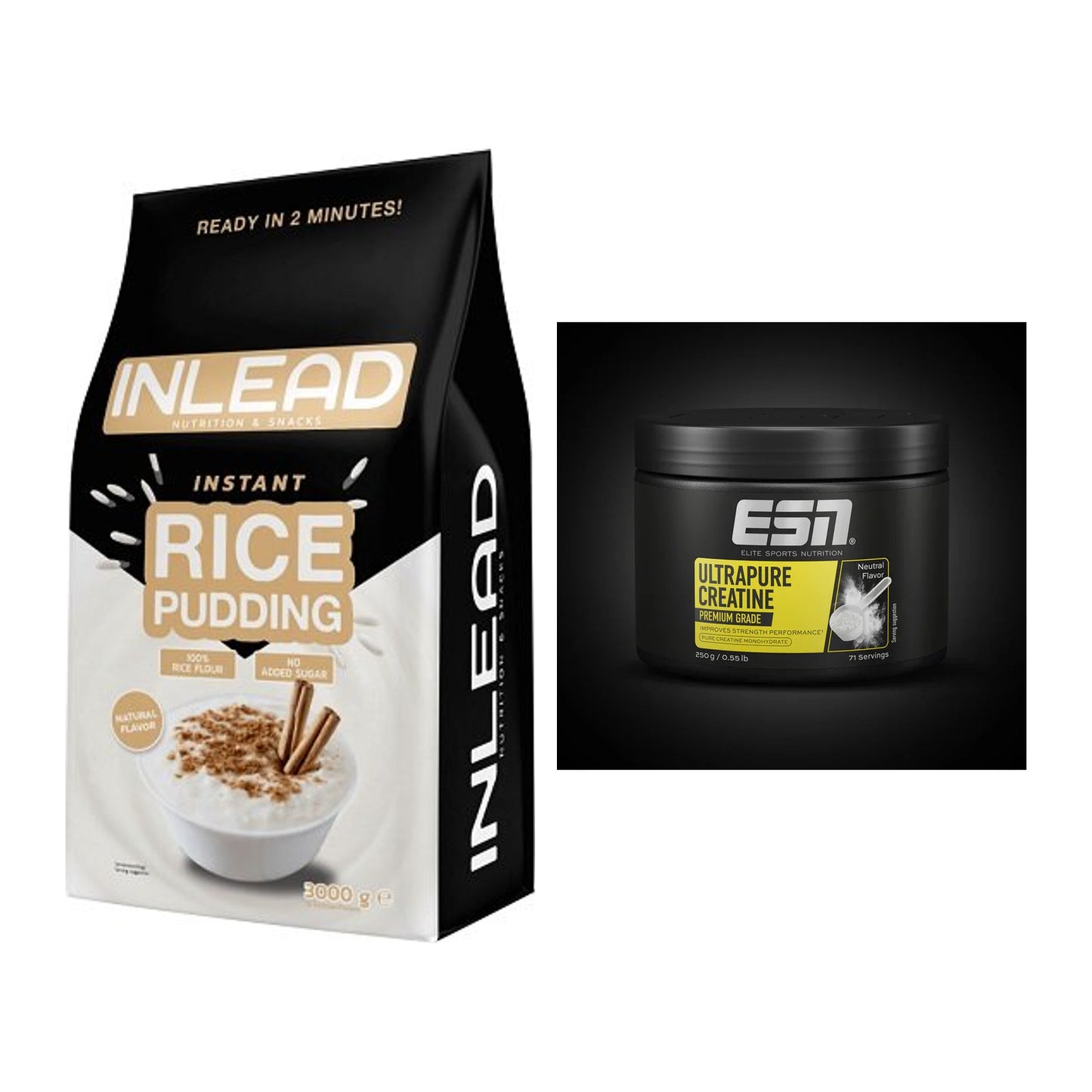 Masseaufbau-Set: INLEAD Instant Rice + ESN Ultrapure Creatine – alle enthaltenen Artikel