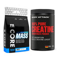 Masseaufbau-Set: FA Nutrition Core Mass + Body Attack 100% Pure – alle enthaltenen Artikel