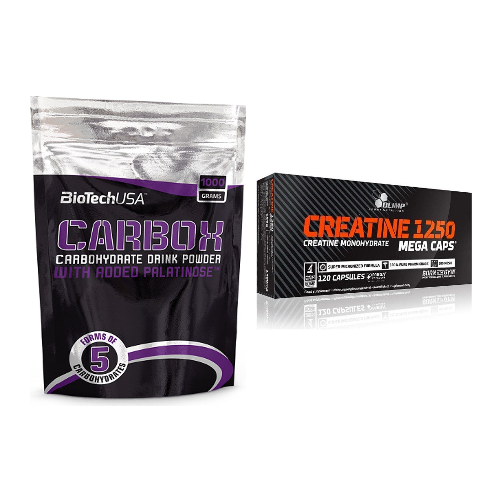 Masseaufbau-Set: BioTech CarboX + Olimp Creatine Mega Caps – alle enthaltenen Artikel