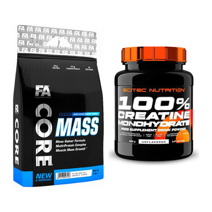 Masseaufbau-Set: FA Nutrition Core Mass + Scitec Creatine Monohydrate – alle enthaltenen Artikel