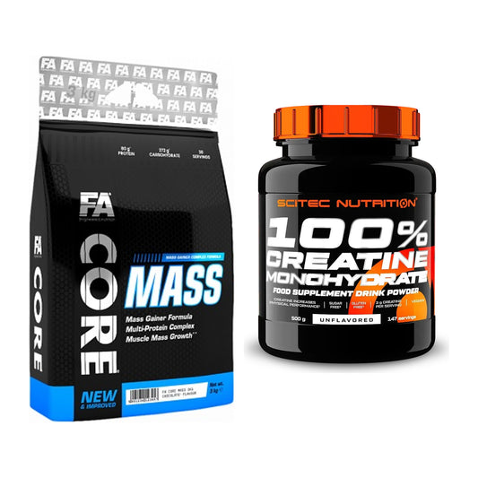 Masseaufbau-Set: FA Nutrition Core Mass + Scitec Creatine Monohydrate – alle enthaltenen Artikel