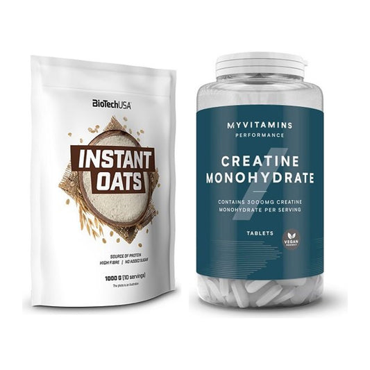 Mass Building Set: BioTech Instant Oats + MyProtein MyVitamins Creatine - all items included