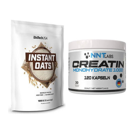 Masseaufbau-Set: BioTech Instant Oats + NNT Creatin 1000 mg – alle enthaltenen Artikel