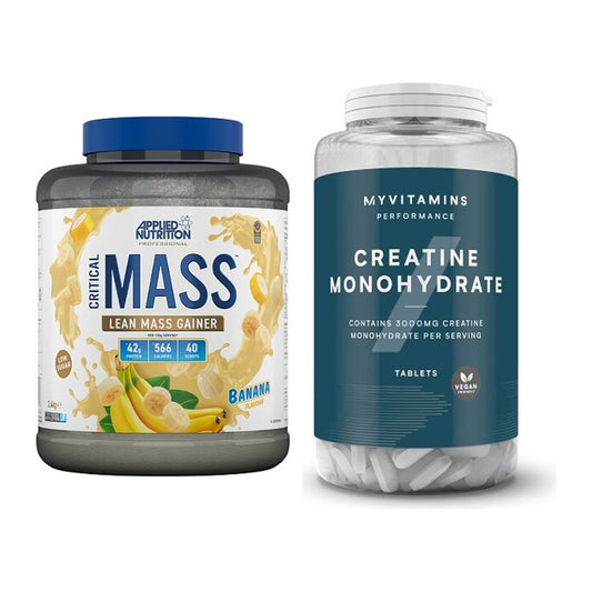 Massi ehituskomplekt: rakendatud kriitiline mass + MyProtein MyVitamins – kõik esemed on kaasas