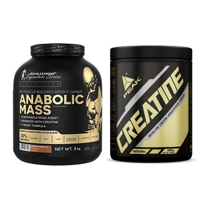 Masseaufbau-Set: Kevin Levrone Anabolic Mass 3kg + Peak Creatin Powder – alle enthaltenen Artikel
