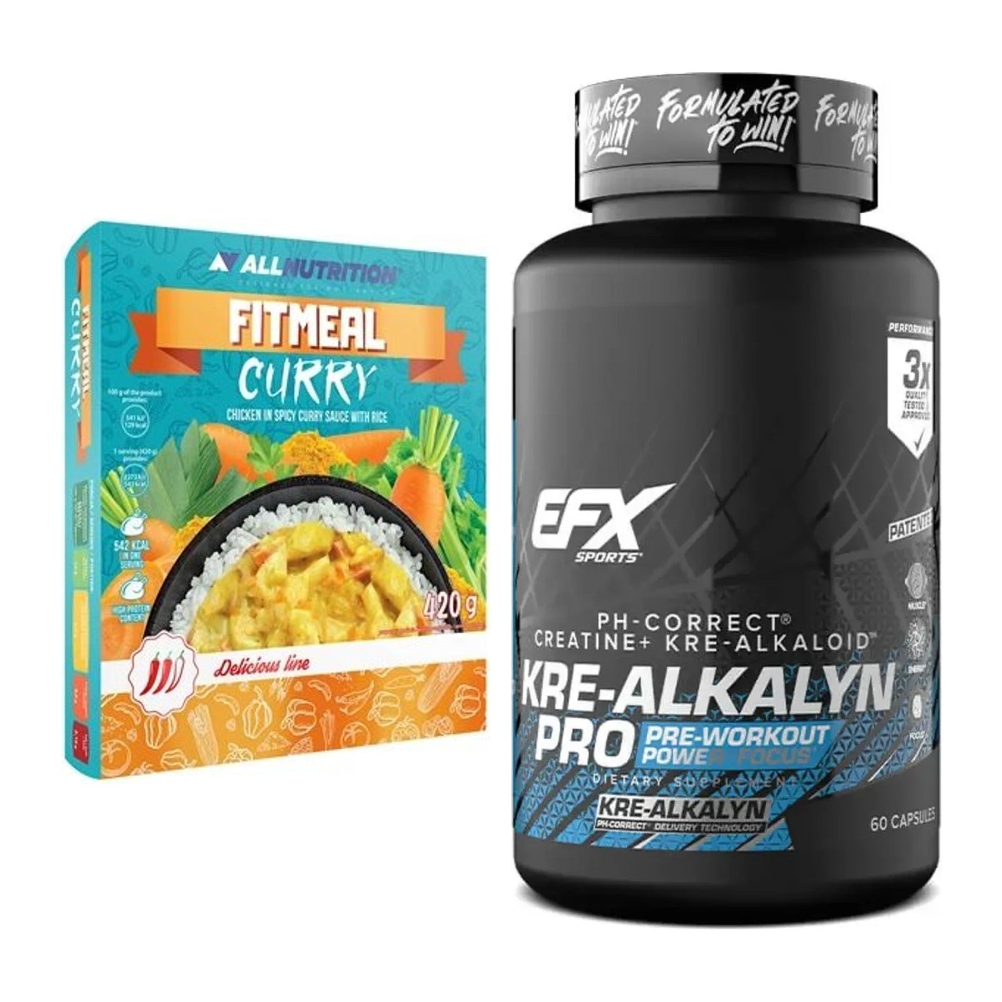 Masseaufbau-Set: Allnutrition Fitmeal + EFX Kre-Alkalyn PRO – alle enthaltenen Artikel