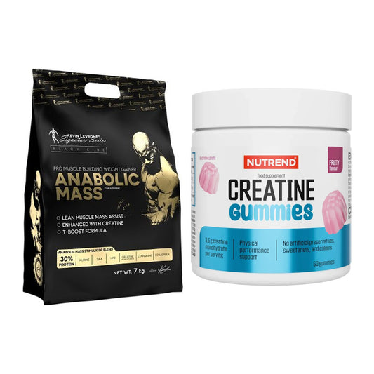 Masseaufbau-Set: Kevin Levrone Anabolic + Nutrend Creatine Gummies – alle enthaltenen Artikel