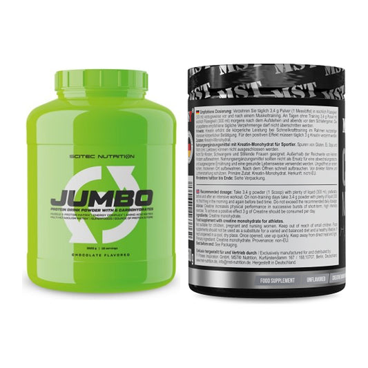 Masseaufbau-Set: Scitec Jumbo + MST Creatin Monohydrate – alle enthaltenen Artikel