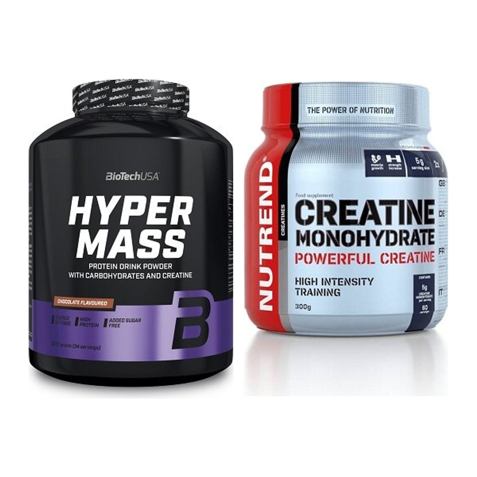 Masseaufbau-Set: BioTech Hyper Mass 2270g + Nutrend Creatine – alle enthaltenen Artikel