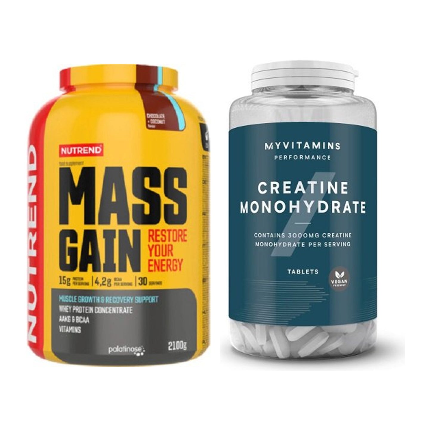 Masseaufbau-Set: Nutrend Mass Gain + MyProtein MyVitamins Creatine – alle enthaltenen Artikel