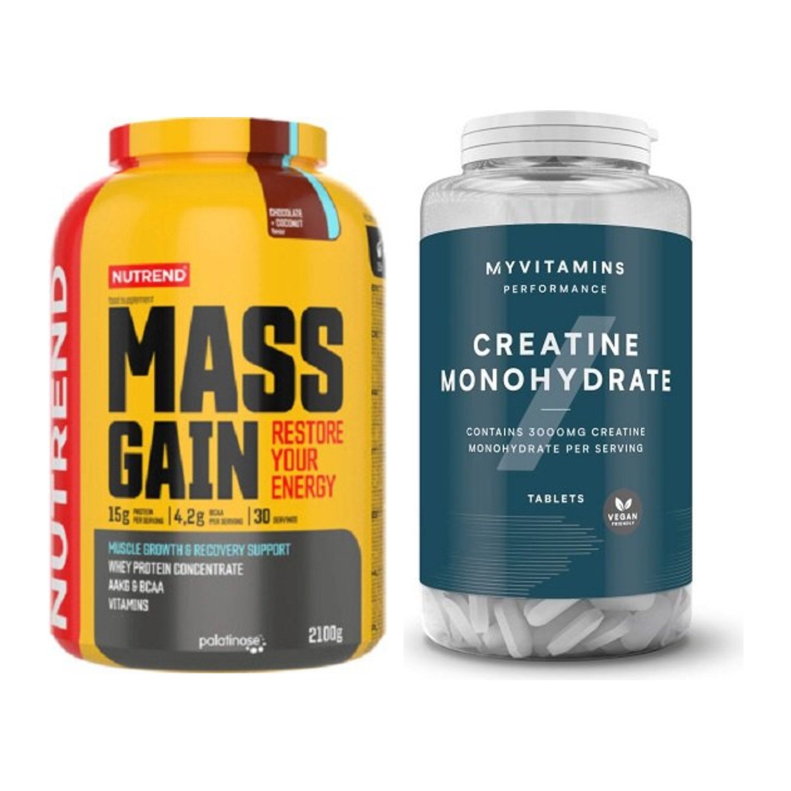 Masseaufbau-Set: Nutrend Mass Gain + MyProtein MyVitamins Creatine – alle enthaltenen Artikel