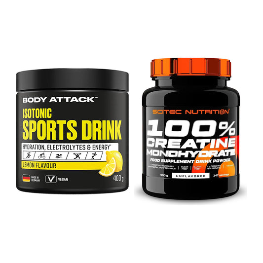 Masseaufbau-Set: Body Attack Isotonic + Scitec Creatine – alle enthaltenen Artikel