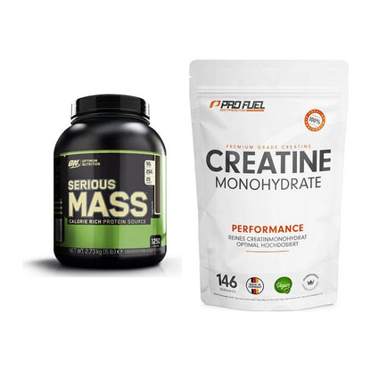 Masseaufbau-Set: Optimum Nutrition Serious + ProFuel Creatine – alle enthaltenen Artikel
