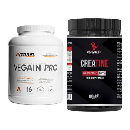 Masseaufbau-Set: ProFuel VEGAIN Pro + #GYMJUICE Creatine Monohydrate – alle enthaltenen Artikel