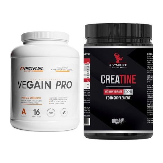Masseaufbau-Set: ProFuel VEGAIN Pro + #GYMJUICE Creatine Monohydrate – alle enthaltenen Artikel