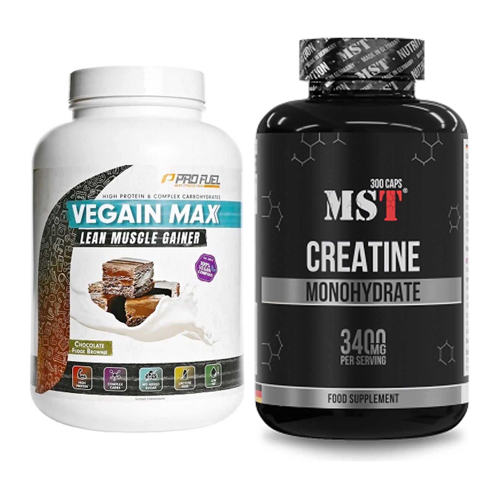Masseaufbau-Set: ProFuel VEGAIN MAX Gainer + MST Creatine Monohydrate – alle enthaltenen Artikel