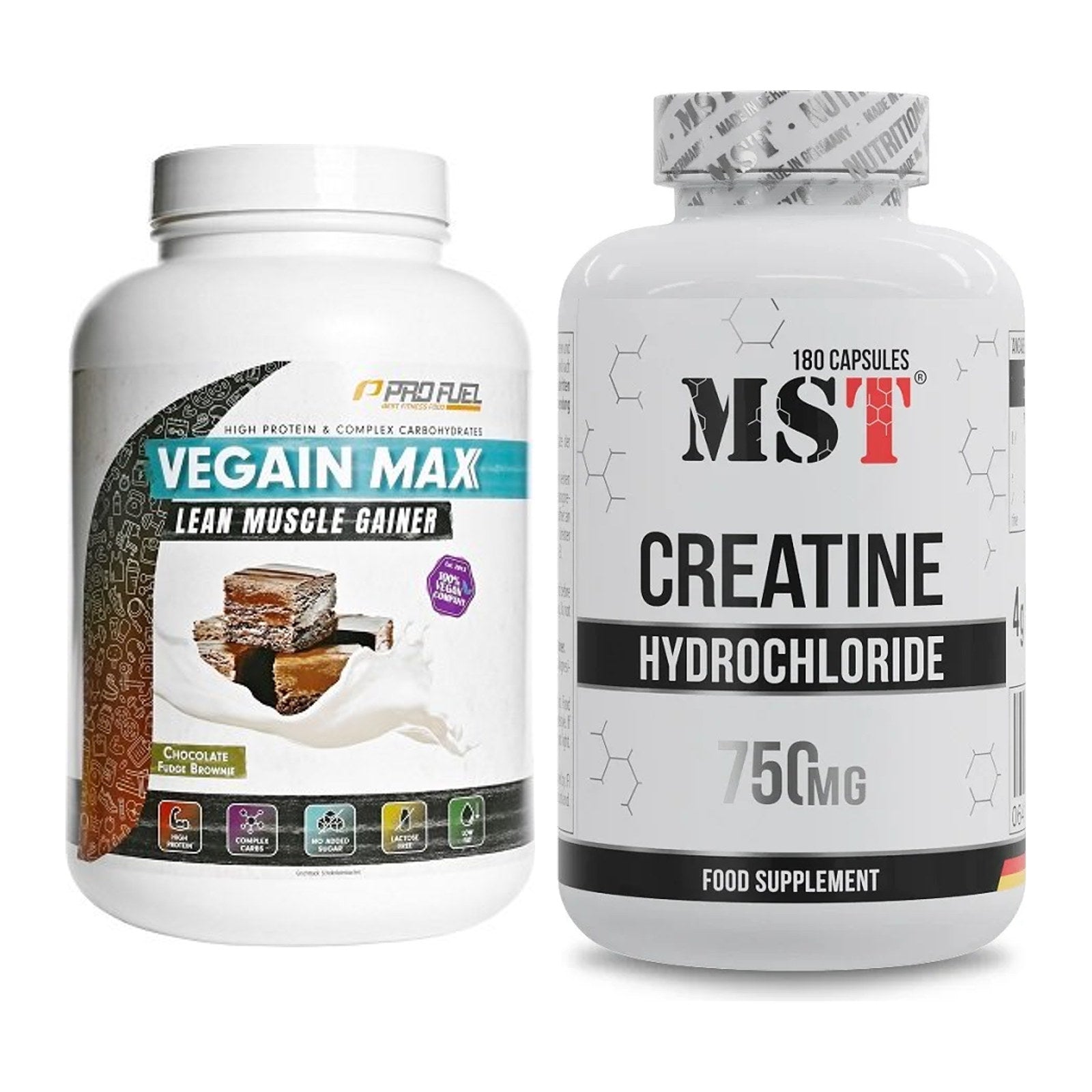 Masseaufbau-Set: ProFuel VEGAIN MAX Gainer 3kg + MST Creatine HCL – alle enthaltenen Artikel