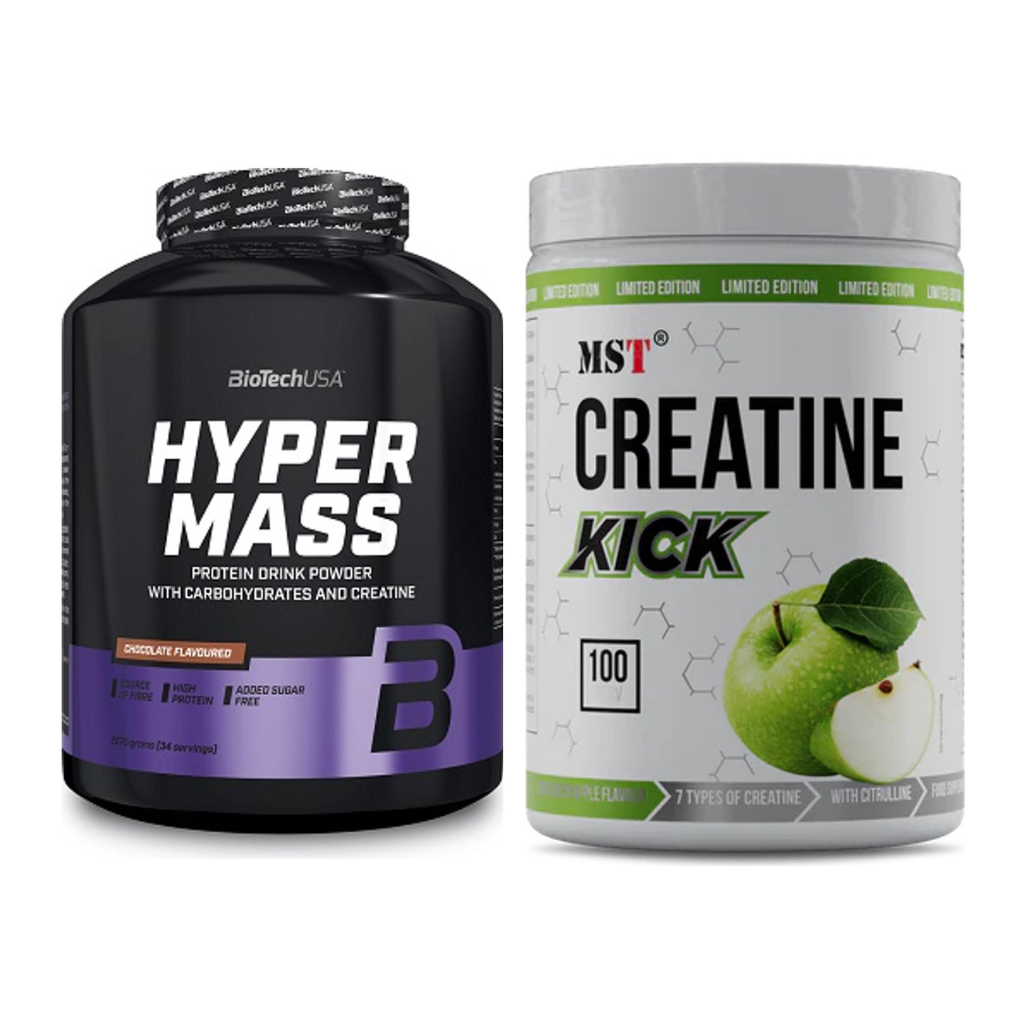 Masseaufbau-Set: BioTech Hyper Mass + MST Creatine Kick – alle enthaltenen Artikel