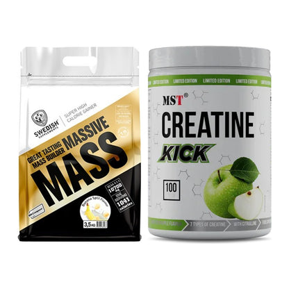 Masseaufbau-Set: Swedish Supplements Massive Mass + MST Creatine Kick – alle enthaltenen Artikel