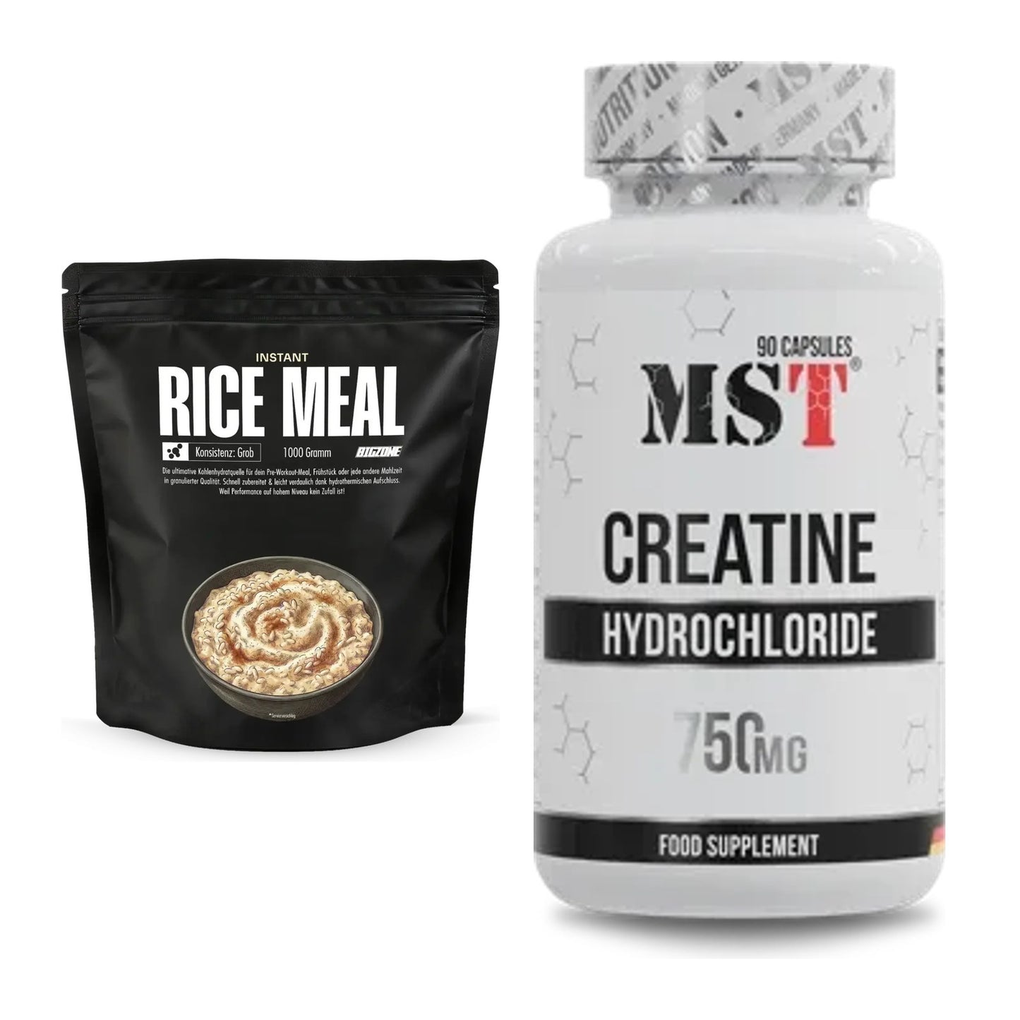 Masseaufbau-Set: Big Zone Instant Rice Meal (grob) + MST Creatin HCL – alle enthaltenen Artikel