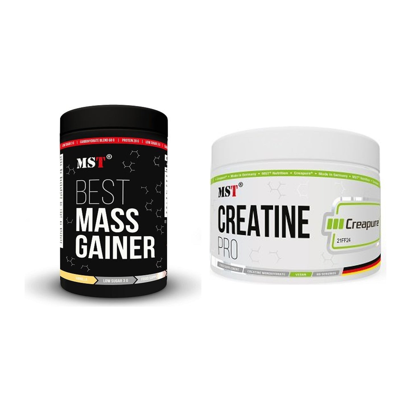 MST Masseaufbau-Set: Best Mass Gainer 1000g + Creatin Pro CREAPURE – alle enthaltenen Artikel