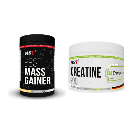 MST Masseaufbau-Set: Best Mass Gainer 1000g + Creatin Pro CREAPURE – alle enthaltenen Artikel