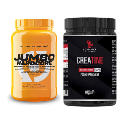 Masseaufbau-Set: Scitec Jumbo Hardcore1530 + #GYMJUICE Creatine – alle enthaltenen Artikel