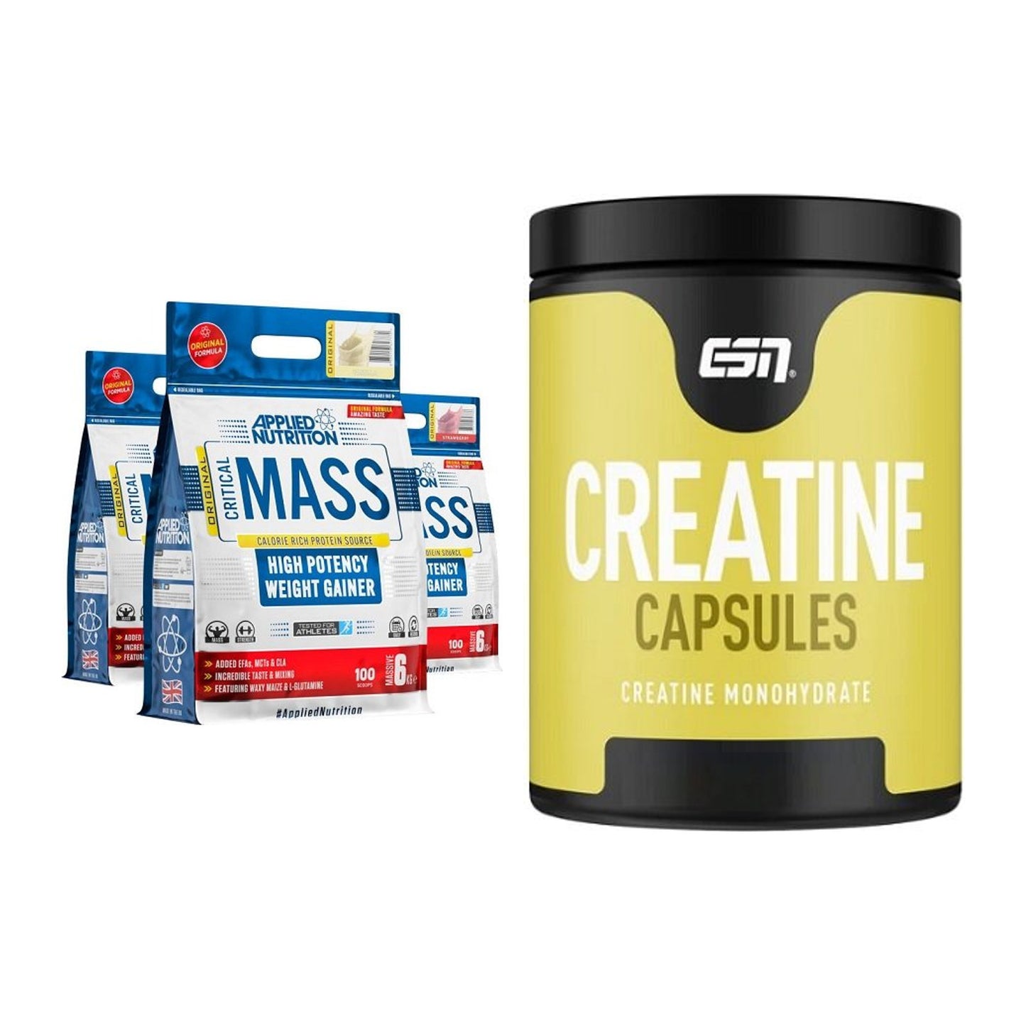 Masseaufbau-Set: Applied Nutrition + ESN Ultrapure Creatine – alle enthaltenen Artikel