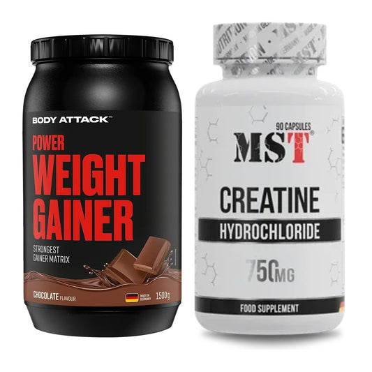 Masseaufbau-Set: Body Attack Power Weight Gainer + MST Creatin HCL – alle enthaltenen Artikel