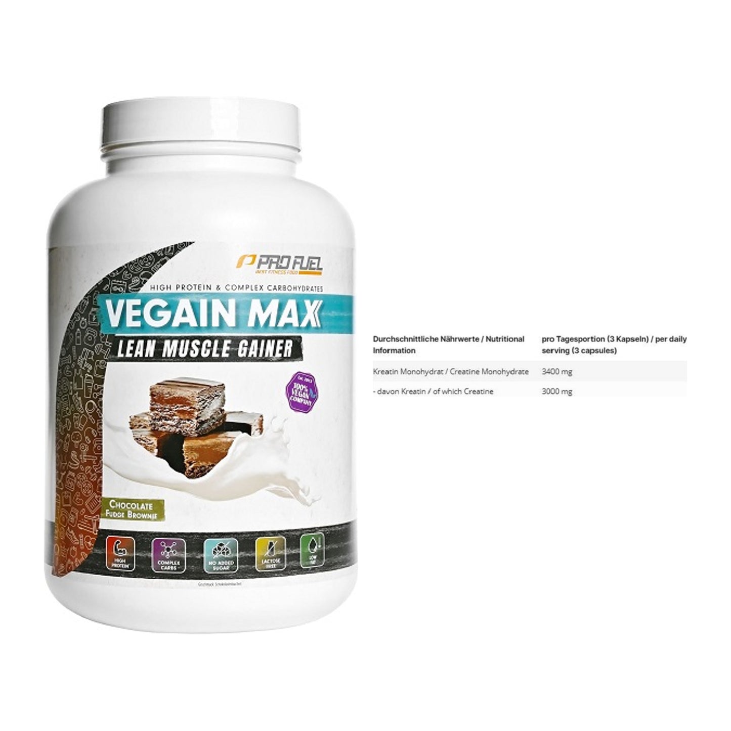 Masseaufbau-Set: ProFuel VEGAIN MAX Gainer + INLEAD Creatine – alle enthaltenen Artikel