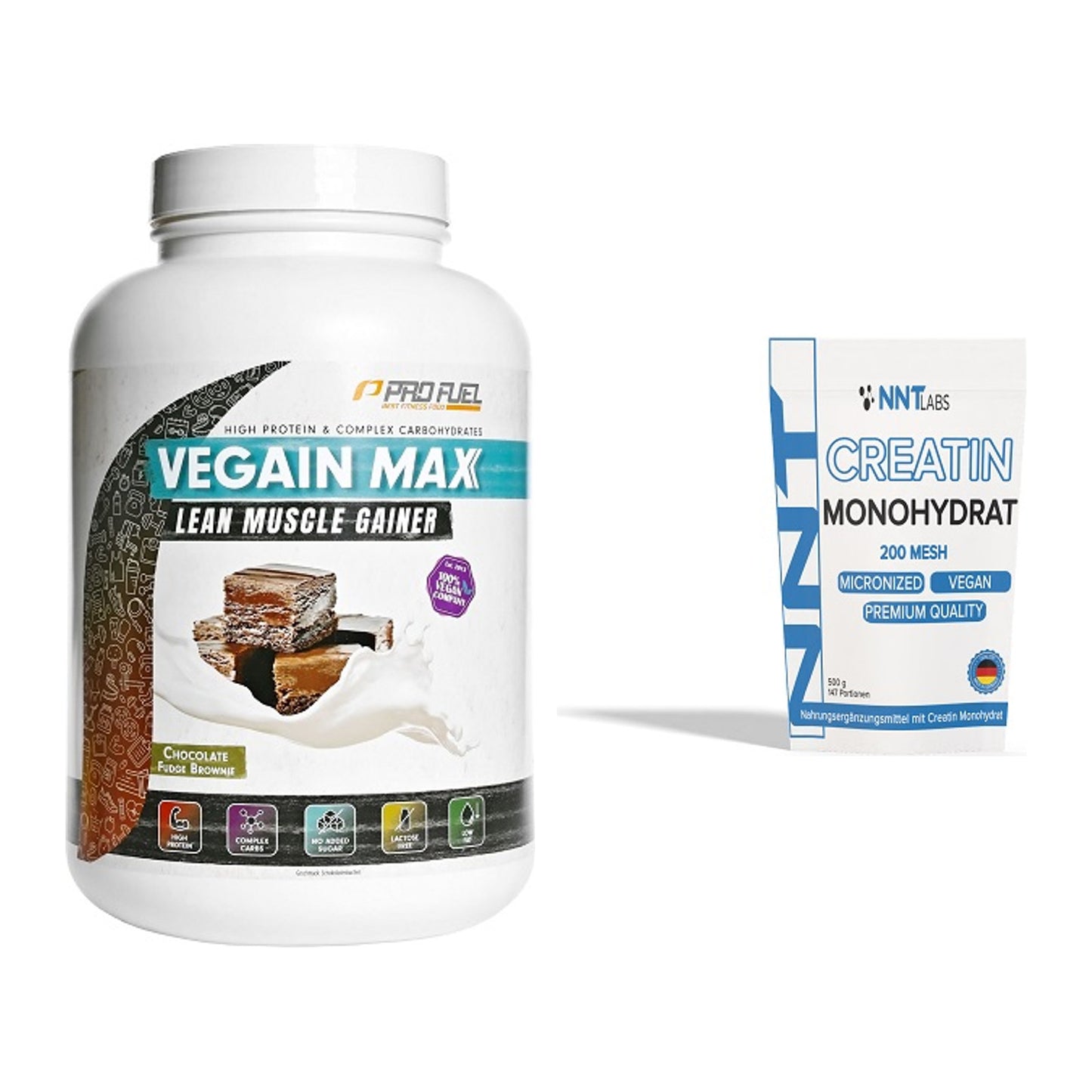 Masseaufbau-Set: ProFuel VEGAIN MAX Gainer + NNT Creatin Monohydrat – alle enthaltenen Artikel