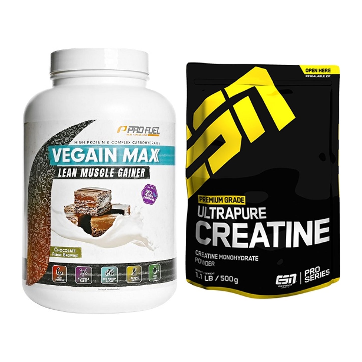 Masseaufbau-Set: ProFuel VEGAIN MAX Gainer + ESN Ultrapure Creatine – alle enthaltenen Artikel