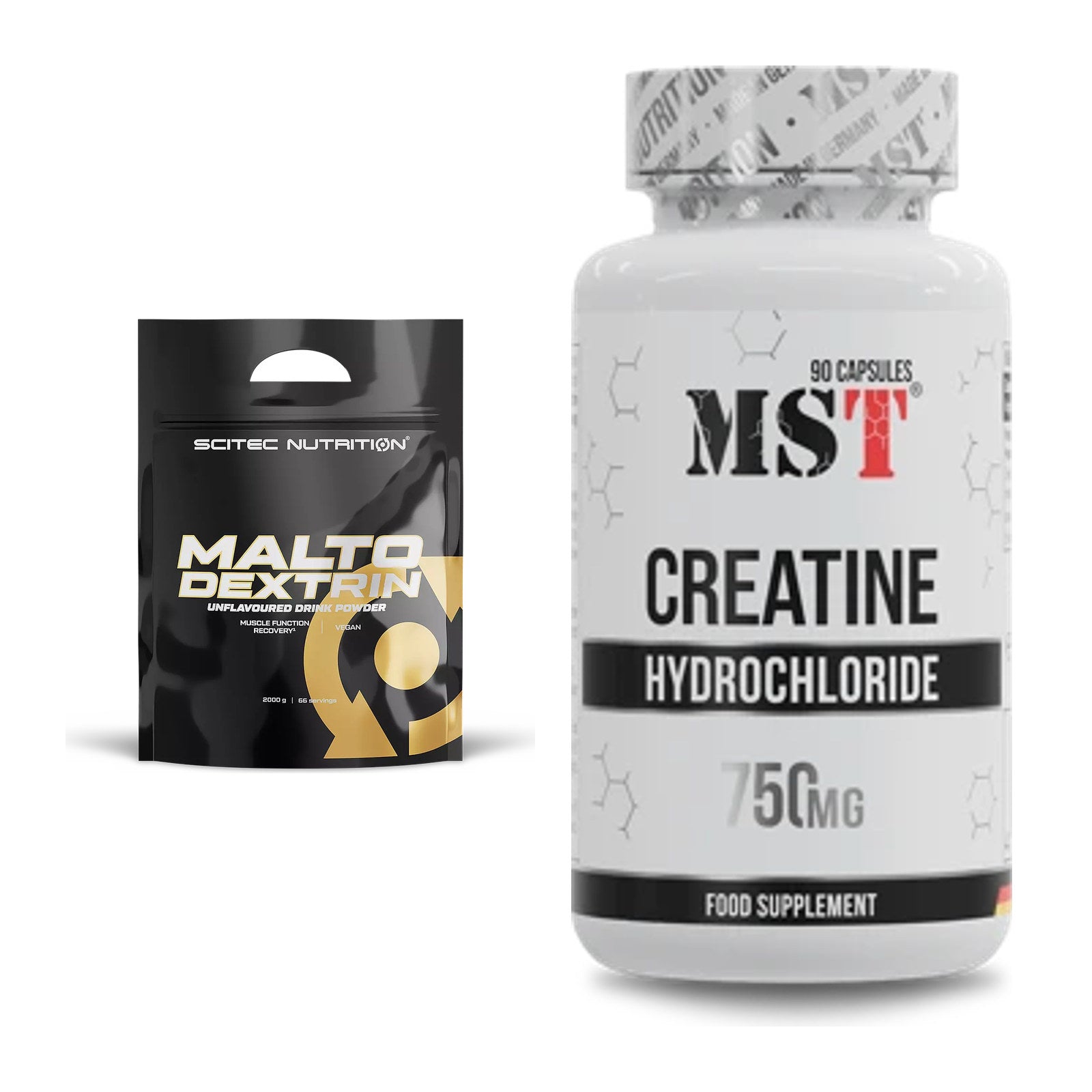 Masseaufbau-Set: Scitec Maltodextrin 2000g Beutel + MST Creatin HCL – alle enthaltenen Artikel