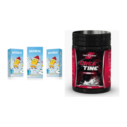 Masseaufbau-Set: Sven Jack MIXBOX 49x65g + CREASWISS Creatine 600 – alle enthaltenen Artikel