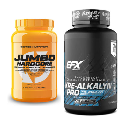 Masseaufbau-Set: Scitec Jumbo Hardcore1530g + EFX Kre-Alkalyn PRO – alle enthaltenen Artikel