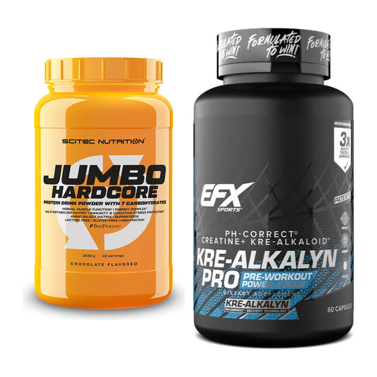 Masseaufbau-Set: Scitec Jumbo Hardcore1530g + EFX Kre-Alkalyn PRO – alle enthaltenen Artikel