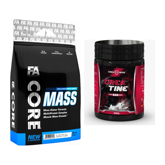 Masseaufbau-Set: FA Nutrition Core Mass + CREASWISS Creatine 600 Mesh – alle enthaltenen Artikel