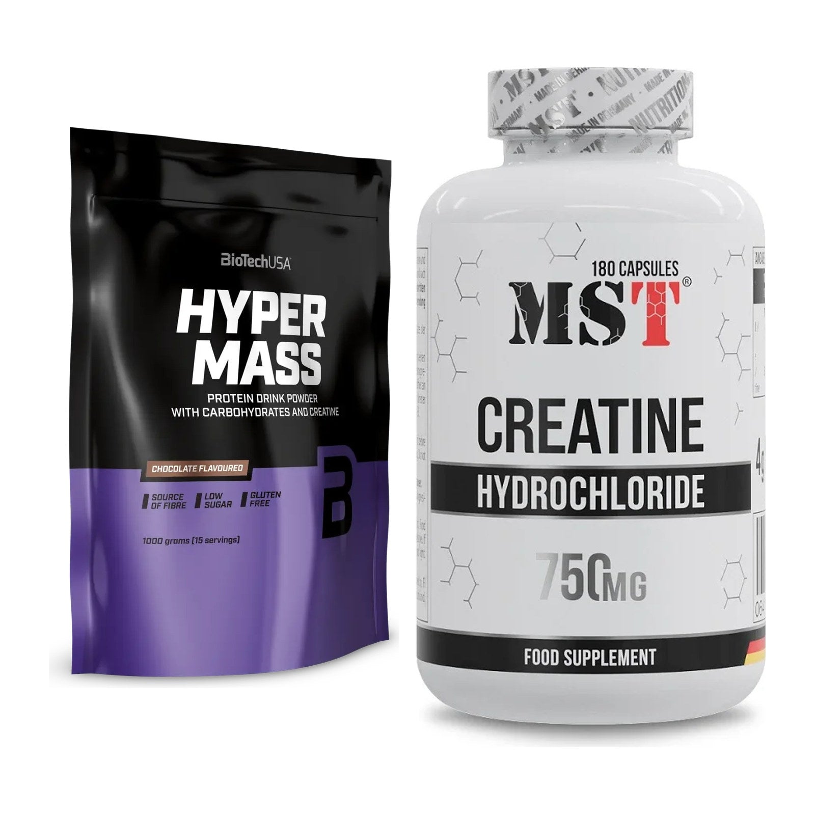 Masseaufbau-Set: BioTech Hyper Mass + MST Creatine HCL – alle enthaltenen Artikel
