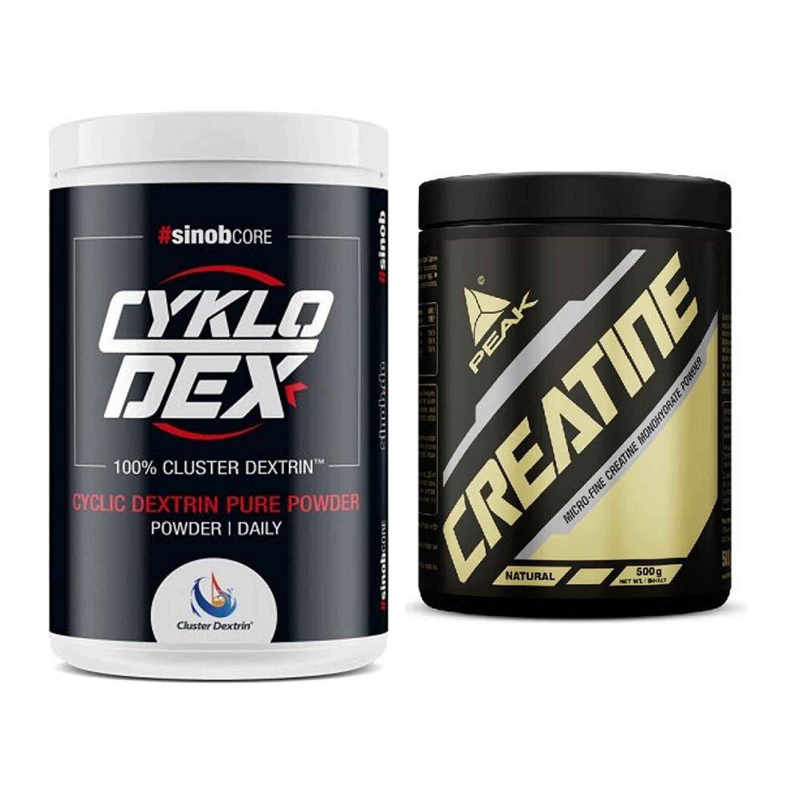 Masseaufbau-Set: Sinob Core CykloDex 1kg + Peak Creatin Powder – alle enthaltenen Artikel
