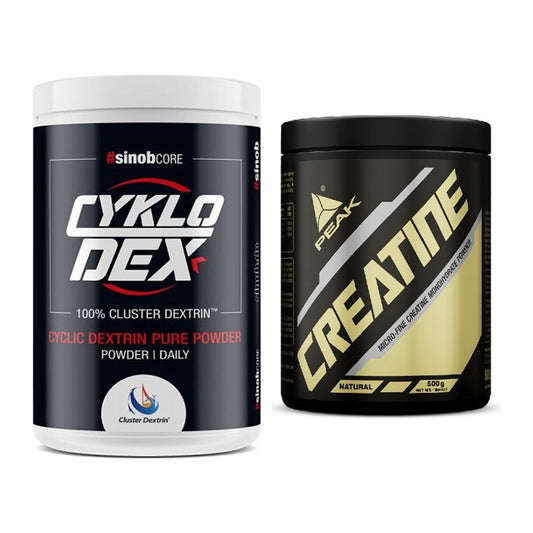 Masseaufbau-Set: Sinob Core CykloDex 1kg + Peak Creatin Powder – alle enthaltenen Artikel