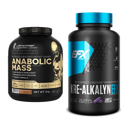 Masseaufbau-Set: Kevin Levrone Anabolic Mass 3kg + EFX Kre-Alkalyn – alle enthaltenen Artikel