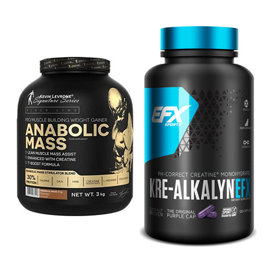 Masseaufbau-Set: Kevin Levrone Anabolic Mass 3kg + EFX Kre-Alkalyn – alle enthaltenen Artikel