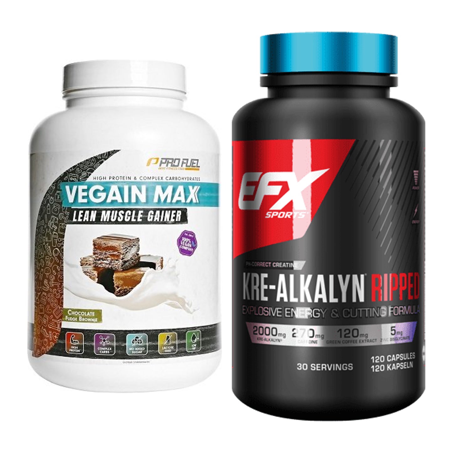 Masseaufbau-Set: ProFuel VEGAIN MAX Gainer + EFX Kre-Alkalyn Ripped – alle enthaltenen Artikel