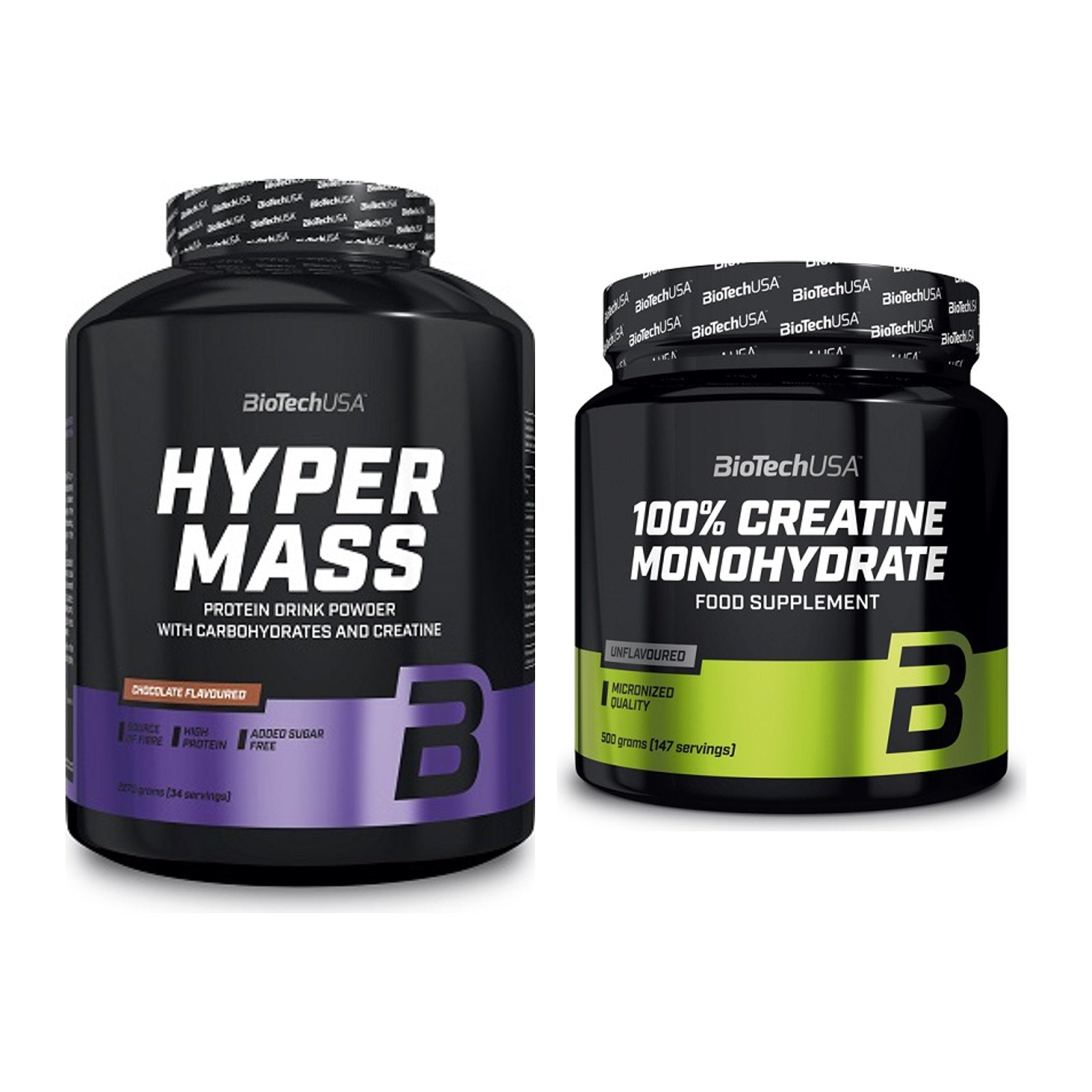 Masseaufbau-Set: BioTech Hyper Mass + BioTech Creatine Monohydrate – alle enthaltenen Artikel
