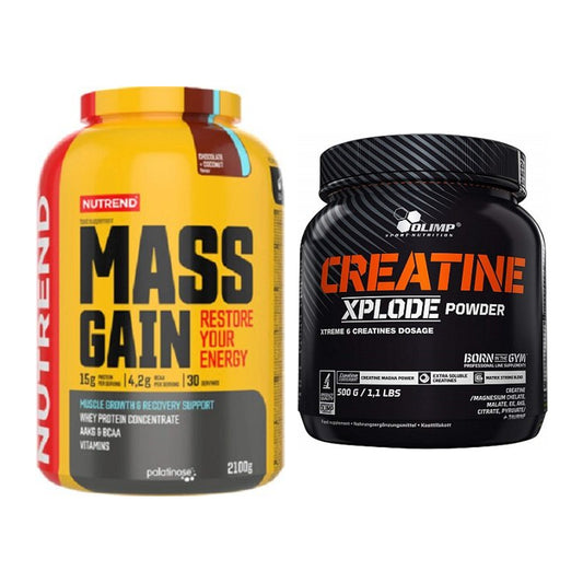 Masseaufbau-Set: Nutrend Mass Gain + Olimp Creatine Xplode 500g Pulver – alle enthaltenen Artikel