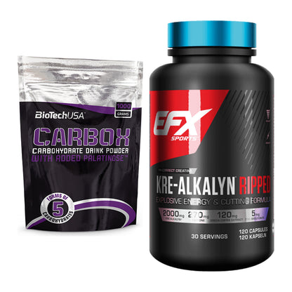 Masseaufbau-Set: BioTech CarboX + EFX Kre-Alkalyn Ripped Kapsel – alle enthaltenen Artikel